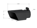 MBRP Universal Tip 4.75inx 3in Rectangle Angled Cut 3in O.D. inlet Pass. Side 7.375in length Black-3