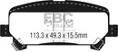 EBC 15+ Chevrolet Colorado 2.5 Greenstuff Rear Brake Pads-2