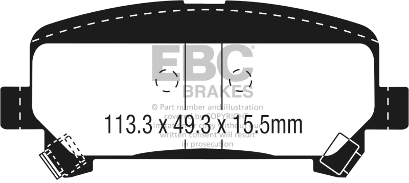 EBC 15+ Chevrolet Colorado 2.5 Greenstuff Rear Brake Pads - 0