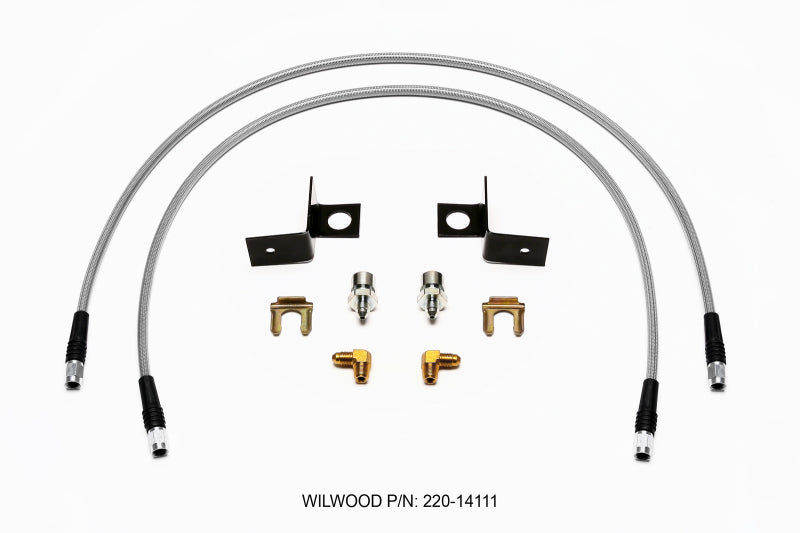 Wilwood Flexline Kit 30 inch -3 3/8-24 IF 1/8 NPT 90 Degree - 0