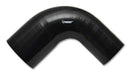 Vibrant 3in ID x 3.5in ID x 4in Long Gloss Black Silicone 90 Degree Transition Elbow-2