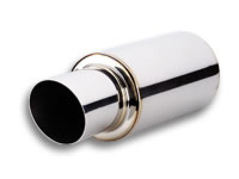Vibrant TPV Turbo Round Muffler (17in Long) with 4in Round Tip Angle Cut - 3in inlet I.D. - 0