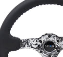NRG Reinforced Steering Wheel (350mm / 3in. Deep) Blk Leather w/Hydrodipped Digi-Camo Spokes-2