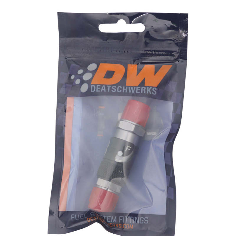 DeatschWerks 6AN Male Flare Quick Disconnect Dry Break Fitting - 2 Pieces Anodized Matte Black - 0