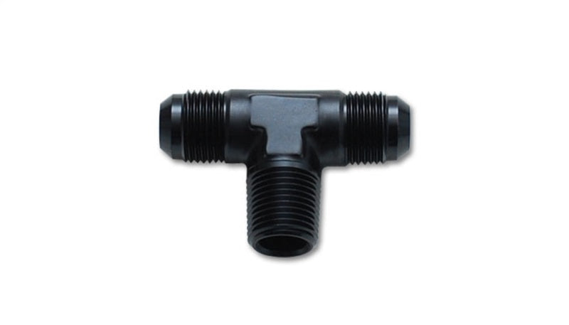 Vibrant -10AN x 1/2in NPT Flare to Pipe Tee Adapter Fitting - Aluminum - 0