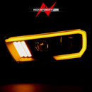 ANZO 2016-2017 Toyota Tacoma Projector Headlights w/ Plank Style Switchback Black w/ Amber w/ DRL-6