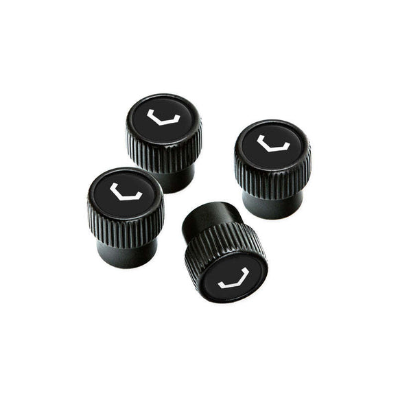 Vossen Classic V Valve Stem Cap Set - Black/Black