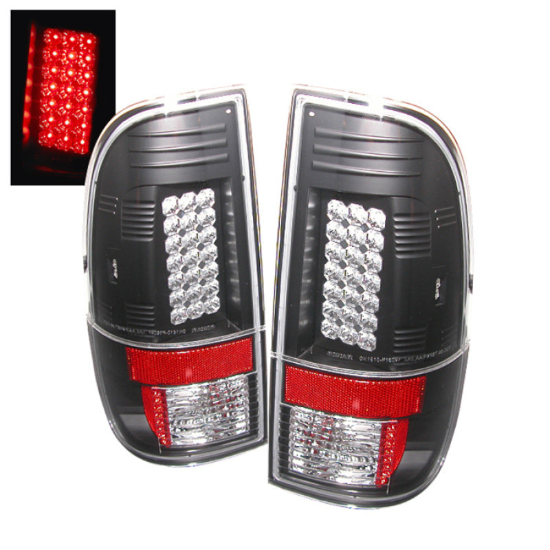 Spyder Ford Super Duty 08-15 LED Tail Lights Black ALT-YD-FS07-LED-BK - 0