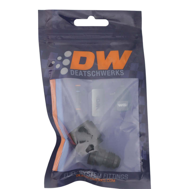 DeatschWerks 8AN Female Flare to 6AN Male Flare Reducer - Anodized Matte Black - 0