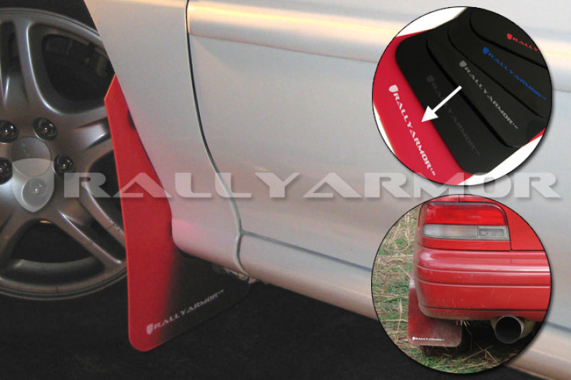 Rally Armor 93-01 Subaru Impreza RS Red UR Mud Flap w/ White Logo - 0