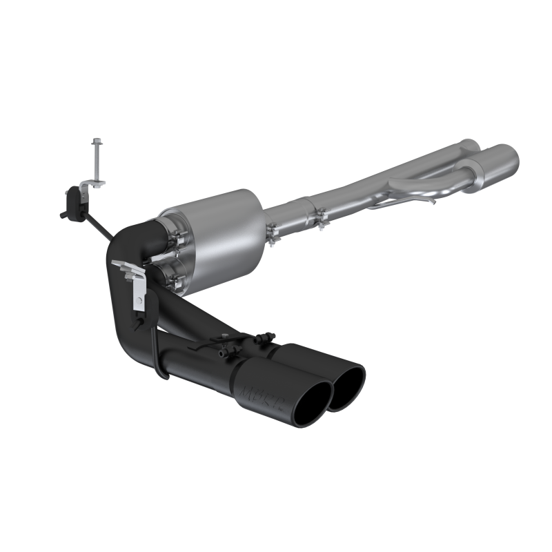 MBRP 2019+ Chevrolet Silverado 1500 4.5L/5.3L Pre-Axle Dual Side Exite w/ 4in OD Tip- Black Coated - 0