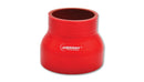 Vibrant 4 Ply Reinforced Silicone Transition Connector - 1.75in I.D. x 2.5in I.D. x 3in long (RED)-2