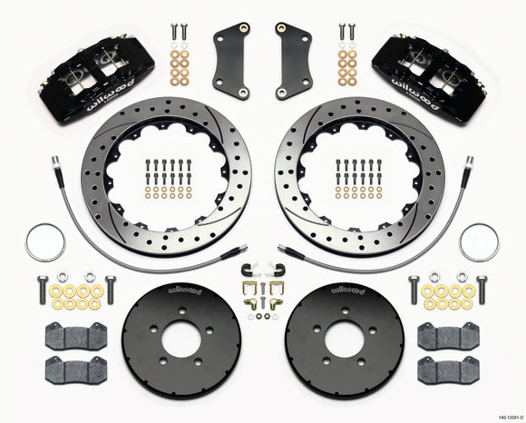 Wilwood Dynapro 6 Front Hat Kit 12.88in Drilled 2005-Up Mazda 3 w/ Lines