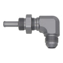 DeatschWerks 8AN Male Flare To 5/16in. Male Barb Bulkhead Adapter 90-Degree (Incl. Nut)-2