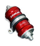 Fuelab 818 In-Line Fuel Filter Standard -6AN In/Out 10 Micron Fabric - Red-1
