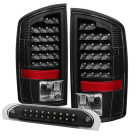 xTune Dodge Ram 02-06 1500 LED Tail Light w/ LED 3rd Brake Lamps- Black ALT-JH-DR02-LED-SET-BK
