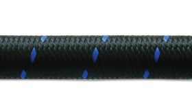 Vibrant -12 AN Two-Tone Black/Blue Nylon Braided Flex Hose (5 foot roll) - 0