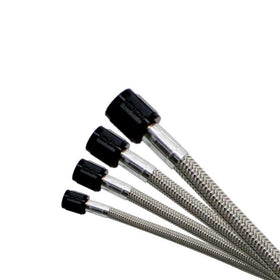 Nitrous Express 6AN 12in Stainless Steel Braided Hose - Black - 0