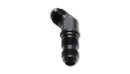 Vibrant -6AN Bulkhead Adapter 45 Degree Elbow Fitting - Anodized Black Only-1