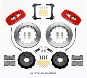 Wilwood AERO6 Front Hat Kit 14.00 Red 2015-Up Mustang w/Lines