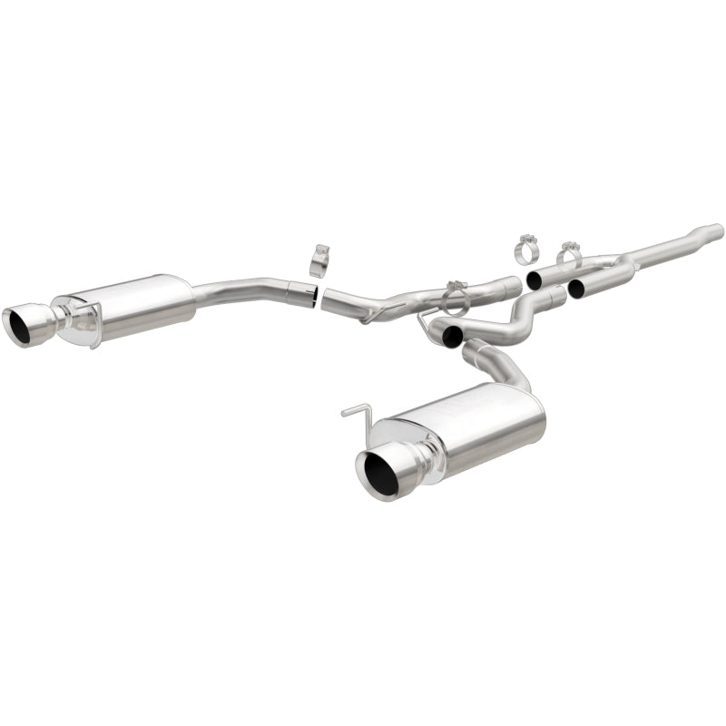 MagnaFlow Cat Back, SS, 2.5in, Street, Dual Split Polished 4.5in Tips 2015 Ford Mustang Ecoboost - 0