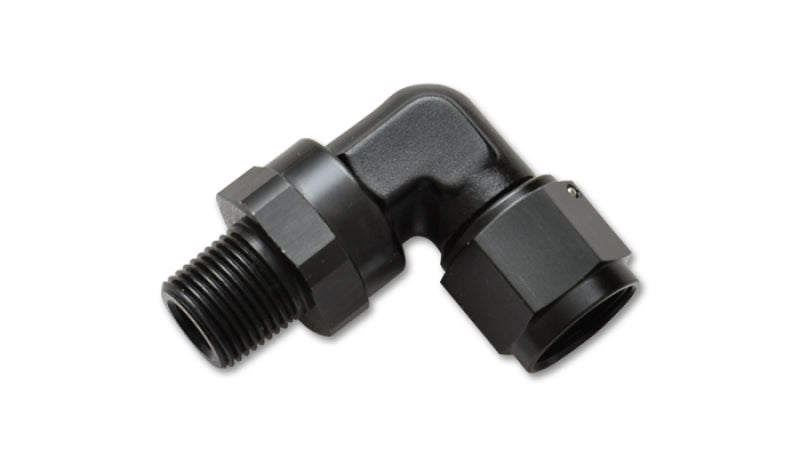Vibrant -4AN to 1/8in NPT Female Swivel 90 Degree Adapter Fitting - 0
