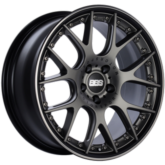 BBS CH-RII 21x9.5 5x112 ET30 PFS Platinum Center Black Rim SS Rim Protector Wheel w/Motorsport Etch