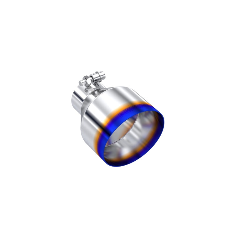 MBRP Univ. T304 Stainless Steel Burnt End Tip 2.5in ID / 5in OD / 6.5in Length Angle Cut Single Wall - 0