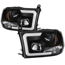 Spyder 09-16 Dodge Ram 1500 Version 2 Headlights Light Bar DRL Black PRO-YD-DR09V2-LBDRL-BK-1
