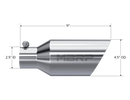 MBRP Universal Tip 4.5 O.D. Dual Walled Angled Rolled End 2.5 Inlet 12in Length - T304-3