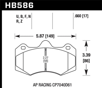 Hawk AP Racing CP7040 Performance Ceramic Street Brake Pads - 0