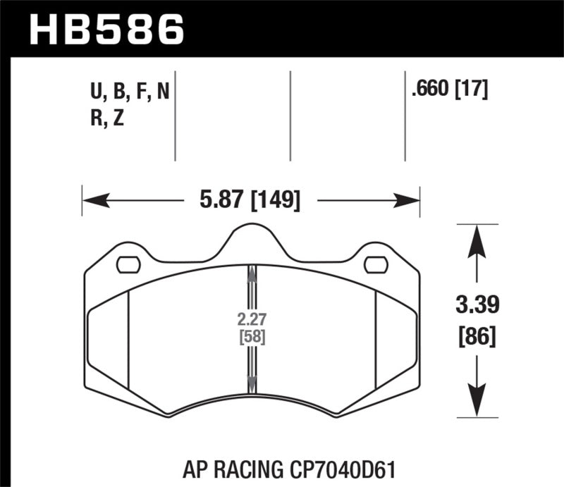 Hawk AP Racing CP7040 Performance Ceramic Street Brake Pads - 0