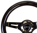 NRG Classic Wood Grain Steering Wheel (310mm) Black w/Black Chrome 3-Spoke Center-4