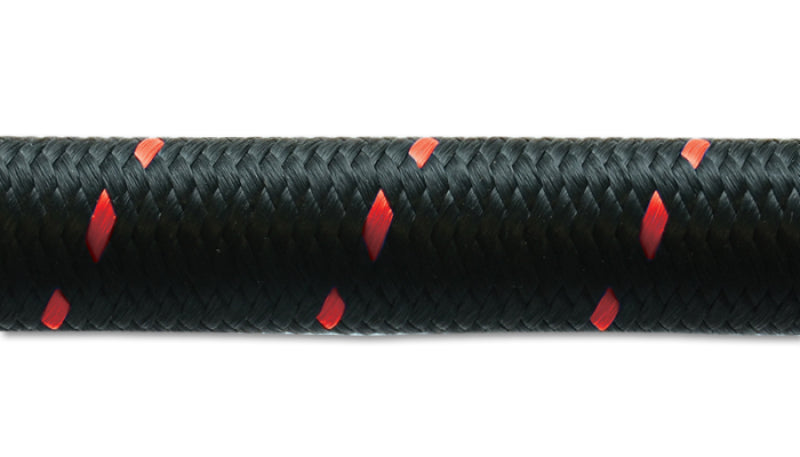 Vibrant -12 AN Two-Tone Black/Red Nylon Braided Flex Hose (10 foot roll) - 0