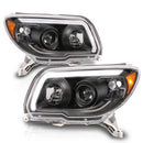 ANZO 06-09 Toyota 4 Runner Projector Headlights Plank Style - Black-6