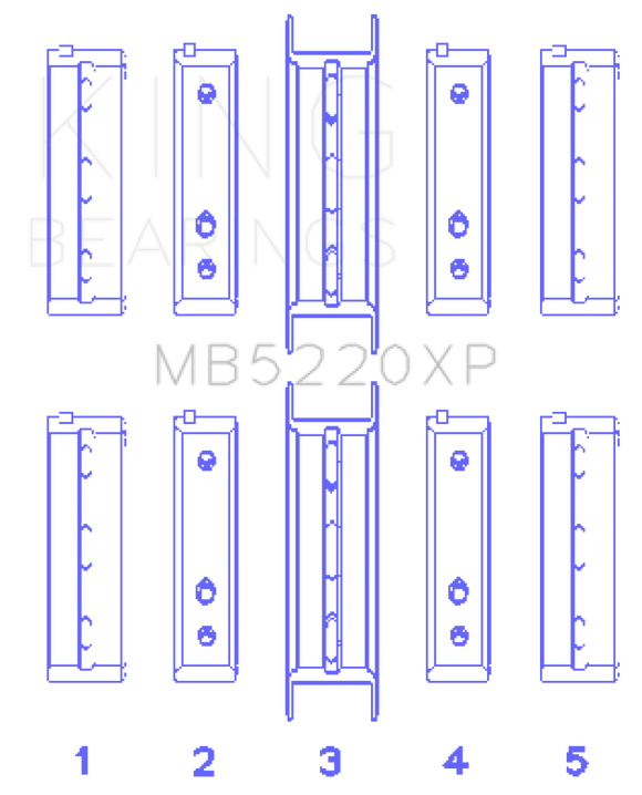 King Subaru WRX/STi EJ20 EJ22 EJ25 Flange #3 Position Performance Main Bearing Set - Size +0.25mm