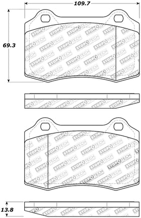 StopTech Street Touring 00-06 Jaguar S Typre R / XJ R / XJR-S Rear Brake Pads - 0