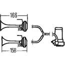 Hella Twin Trumpet Horn Kit 12V 240W 795-800Hz 118dB-2