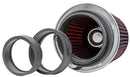 K&N Universal Air Filter Chrome Round Tapered Red - 4in Flange ID x 1.125in Flange Length x 5.5in H-16