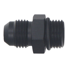 DeatschWerks 6AN ORB Male to 6AN Male Flare Adapter (Incl O-Ring) - Anodized Matte Black - 0