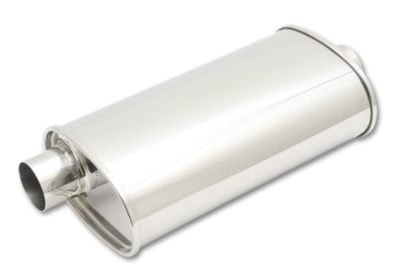 Vibrant StreetPower Oval Muffler 3.50in Inlet/Outlet (Offset-Center) - 0
