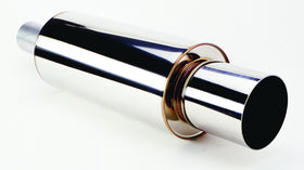 HKS Universal SS Hi-Power Muffler (120mm tip / 75mm piping) (SUS304 NO COATING) - 0