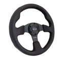 NRG Reinforced Steering Wheel (320mm) Black Leather w/Black Stitching-2