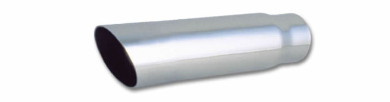 Vibrant 3.5in Round SS Truck/SUV Exhaust Tip (Single Wall Angle Cut) - 3in inlet 11in long - 0