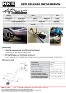 HKS Hi-Power Muffler 2014+ Honda Fit Sport GK5 w/ Carbon Tips-3