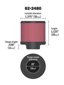 K&N Rubber Base Crankcase Vent Filter - 0.55in Flange ID 1.375in OD 1.125in Height-9