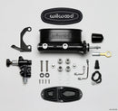 Wilwood HV Tandem M/C Kit w L/H Bracket & Prop Valve - 7/8in Bore Black-W/Push. - Early Mustang-2