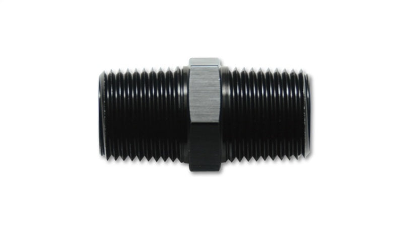 Vibrant 1/4in NPT x 1/4in NPT Straight Union Pipe Adapter Fitting - Aluminum - 0