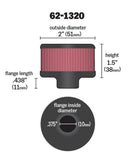 K&N Clamp On Rubber Base Crankcase Vent Filter 0.375in Flange ID x 2in OD x 1.5in Height-14