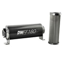 DeatschWerks Stainless Steel 10AN 10 Micron Universal Inline Fuel Filter Housing Kit (160mm)-1